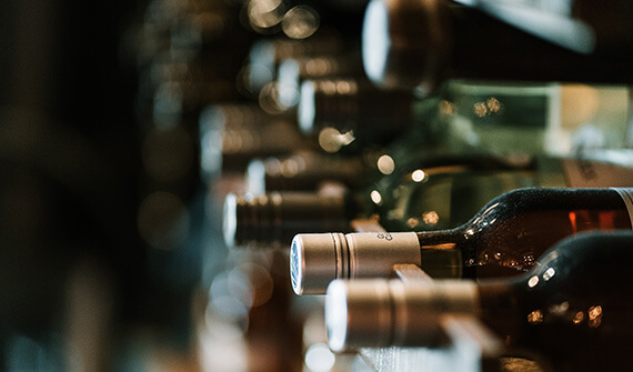 Image of Wine Bottles in a Wine Rack